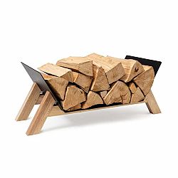 Blumfeldt Langdon Wood Black, stojan na dřevo, 68 × 38 × 34 cm, železo a dřevo