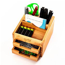 Blumfeldt Organizér psací stůl, s 2 výsuvnými složkami, 15 × 9,5 × 12,5 cm, 100% bambus, s 2 výsuvnými složkami, 15 × 9,5 × 12,5 cm, 100% bambus