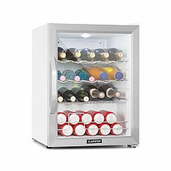 Klarstein Beersafe XL Crystal White, lednice, 60 l, energetická třída D, LED, skleněné dveře, bílá/stříbrná