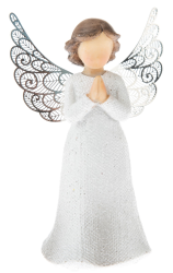 Anděl modlící se 12 cm, bílý