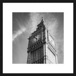 Big Ben 40x40 cm, černobílý