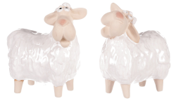 Keramická bílá ovce, mix 2 druhů