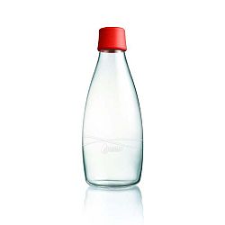 Červená skleněná lahev ReTap s doživotní zárukou, 800 ml