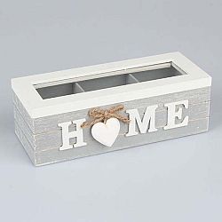 Dřevěná krabička na čaj Dakls Home With Heart