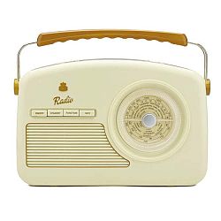 Krémově bílé rádio GPO Rydell Nostalgic Dab Radio Cream