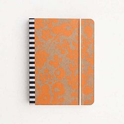 Malý oranžový zápisník Caroline Gardner Mono Ditsy Small Chunky Notebook