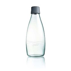 Šedá skleněná lahev ReTap s doživotní zárukou, 800 ml