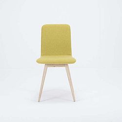 Žlutá židle z dubového dřeva Gazzda Ena