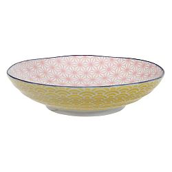 Žluto-růžový porcelánový talíř na těstoviny Tokyo Design Studio Star/Wave